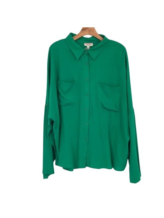 ANDREE BY UNIT Tops - Andree Unit  Shirt Blouse Button Up 3/4 roll Sleeve green size 2x plus new $69